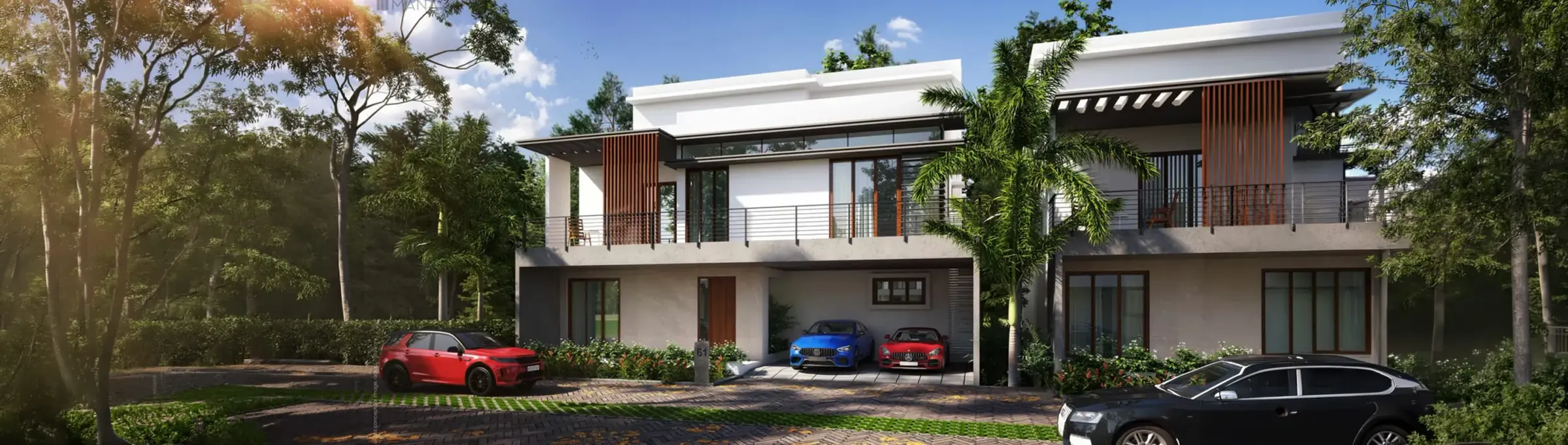 Daintree by Mana villa exterior render, rainforest canopy setting