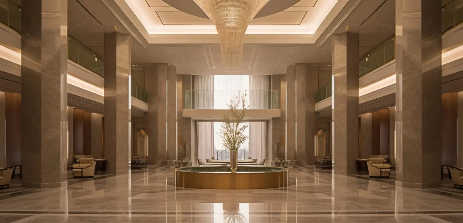 Marble lobby interior at Mana Jardin Neo