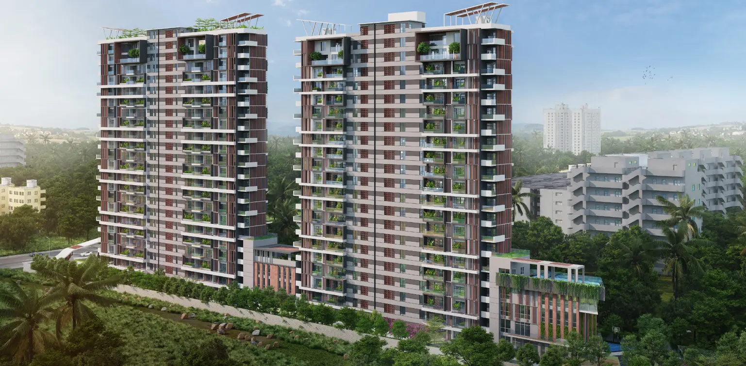 Mana Jardin Neo twin towers with planted balconies