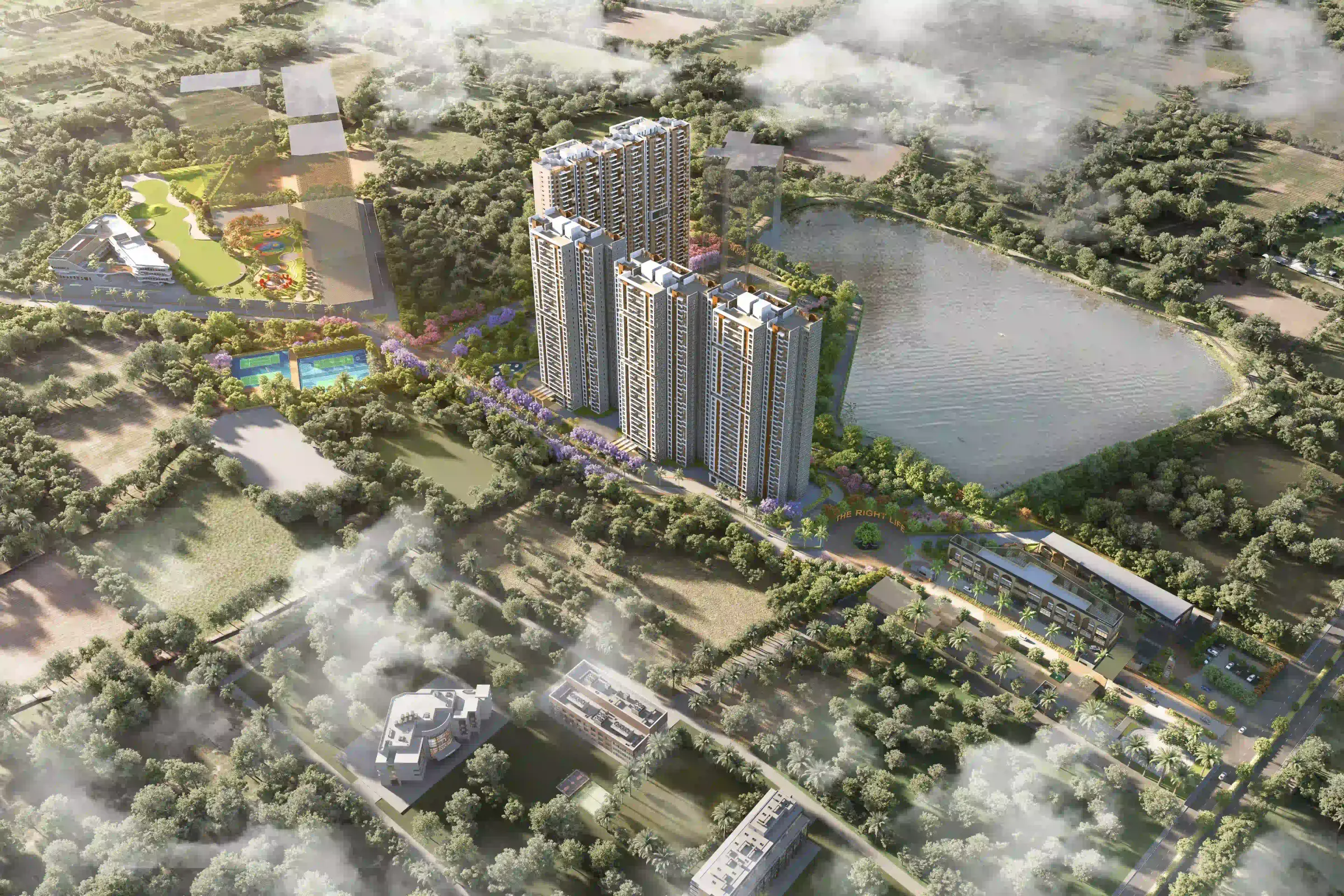 Aerial view of Mana Skanda The Right Life 100-acre township