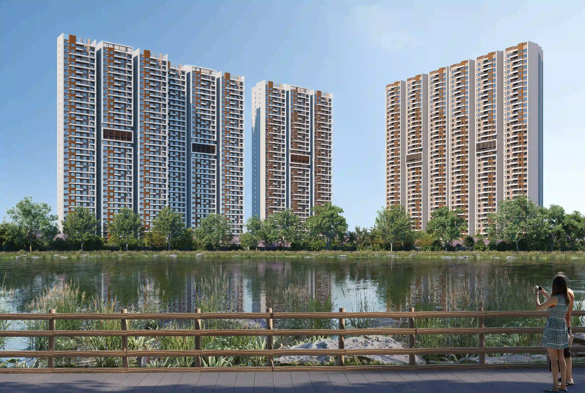 Mana Skanda residential towers, daytime exterior view