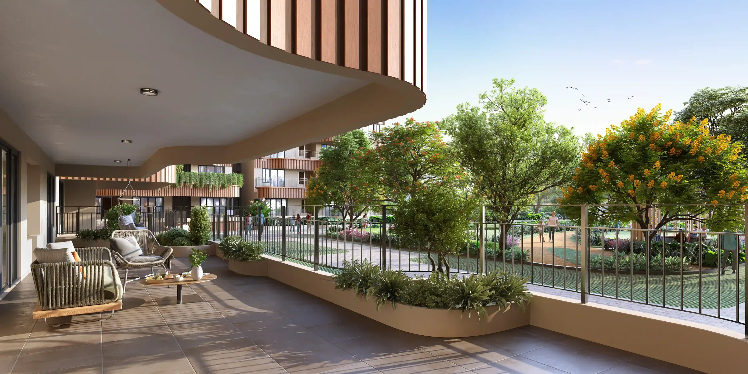 XXL private balcony at Mana Verdant Terraces